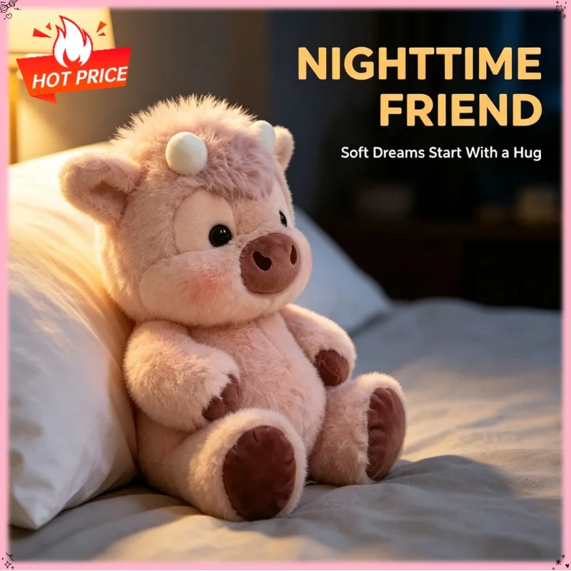 Soft Calf Pig Stuffed Animal Plush Toy Cute Animated Stuffed Animal Pillow Creative Running Pig Plush Toy Gift 17.7inch