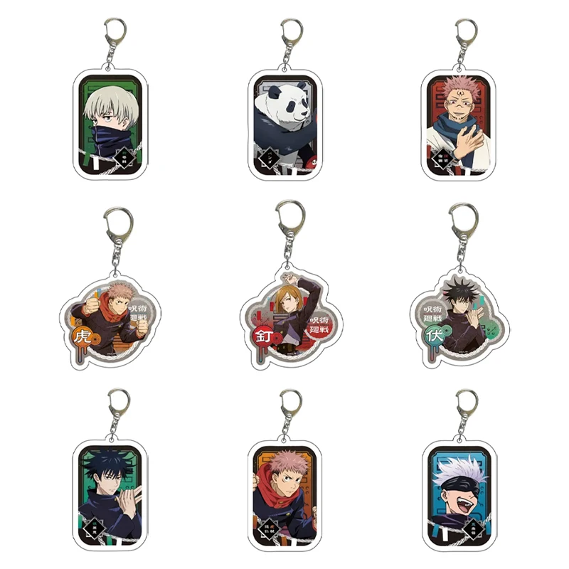 For Jujutsu Kaisen Anime Keychain Itadori Yuji Gojo Satoru Cartoon Acrylic Bag Tag Keyring Animelover Pendant Cos Accessory