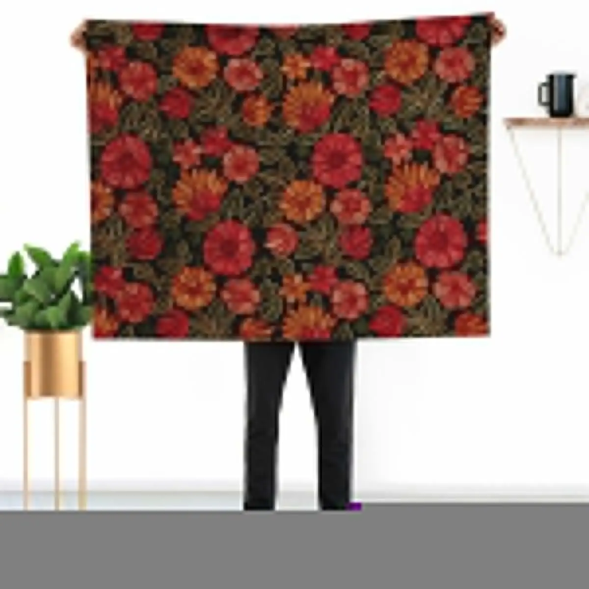 Gypsy Floral Kashmiri Embroidery Throw Blanket Bed linens Soft Sofa Throw Hair Thins Blankets
