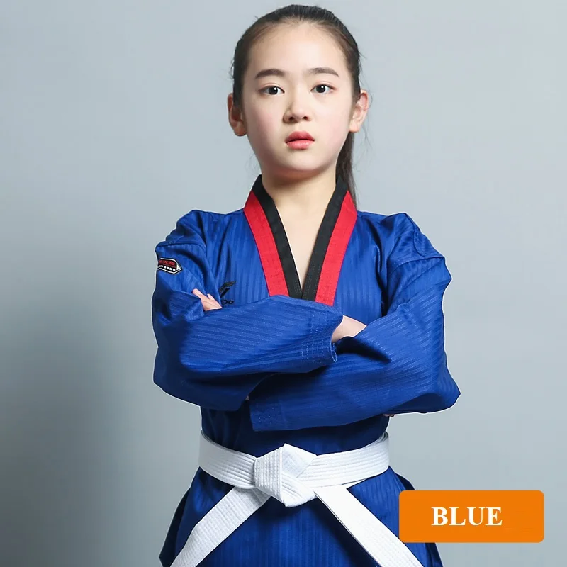 Taekwondo Uniform Blue / Red / Black / Green / Pink  Dobok WTF Tae Kwon Do Martial Arts Gi Performance