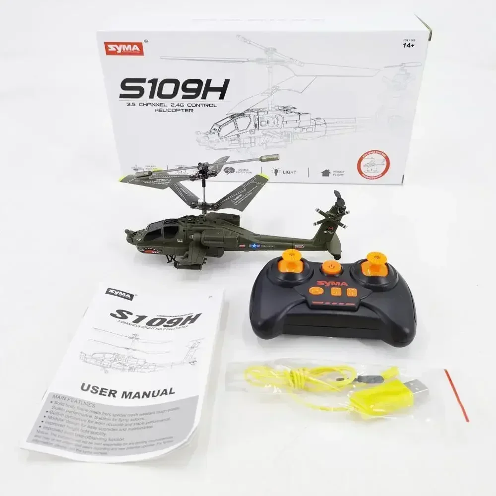 S109 Simulação Multi-Function Apache Twin Paddle Helicóptero, Brinquedo de avião elétrico, controle remoto, aeronaves pequenas, presentes infantis, 20cm