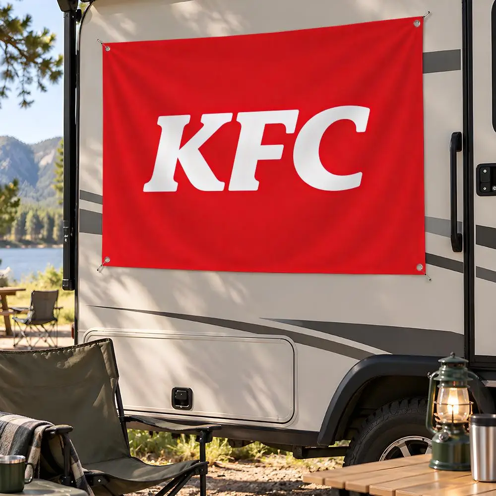 Food Crispy Kentucky Fried Chicken Flags Fan Flag Banner Wall Hanging Outdoor Yard Camping Dorm Garage Party Home Decor Gift