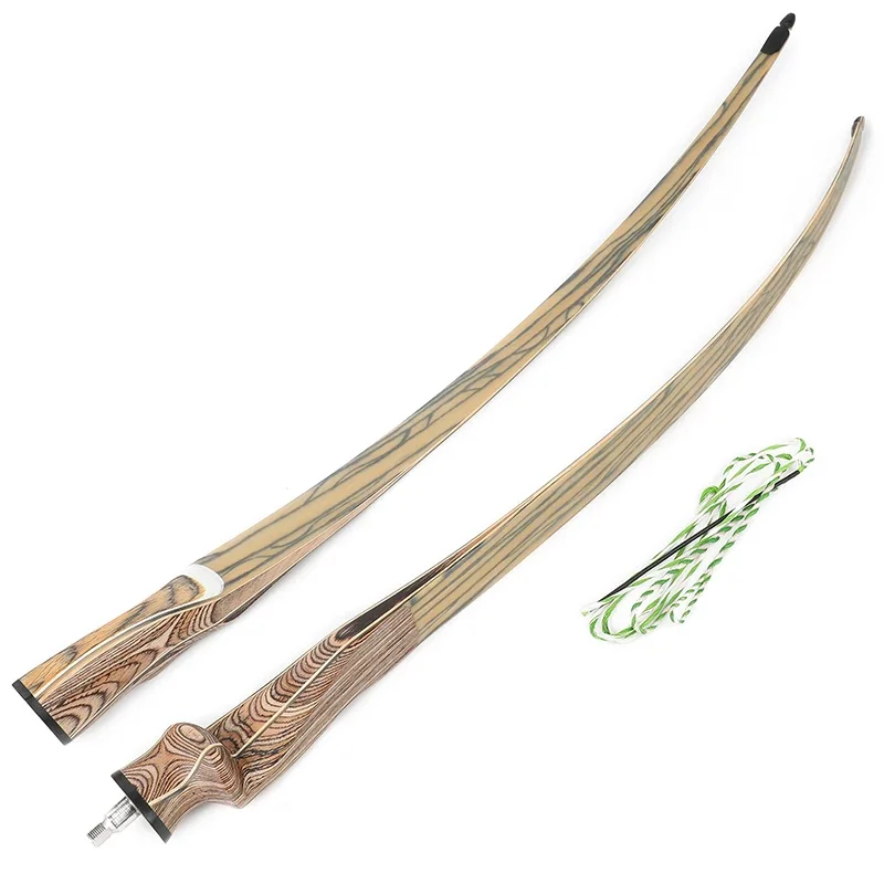 60/62/64 Inch Archery Traditional Bow 20-50 Lbs Wooden Takedown Longbow Recurve Bow for Right Hand Shooting Hunting Accessories