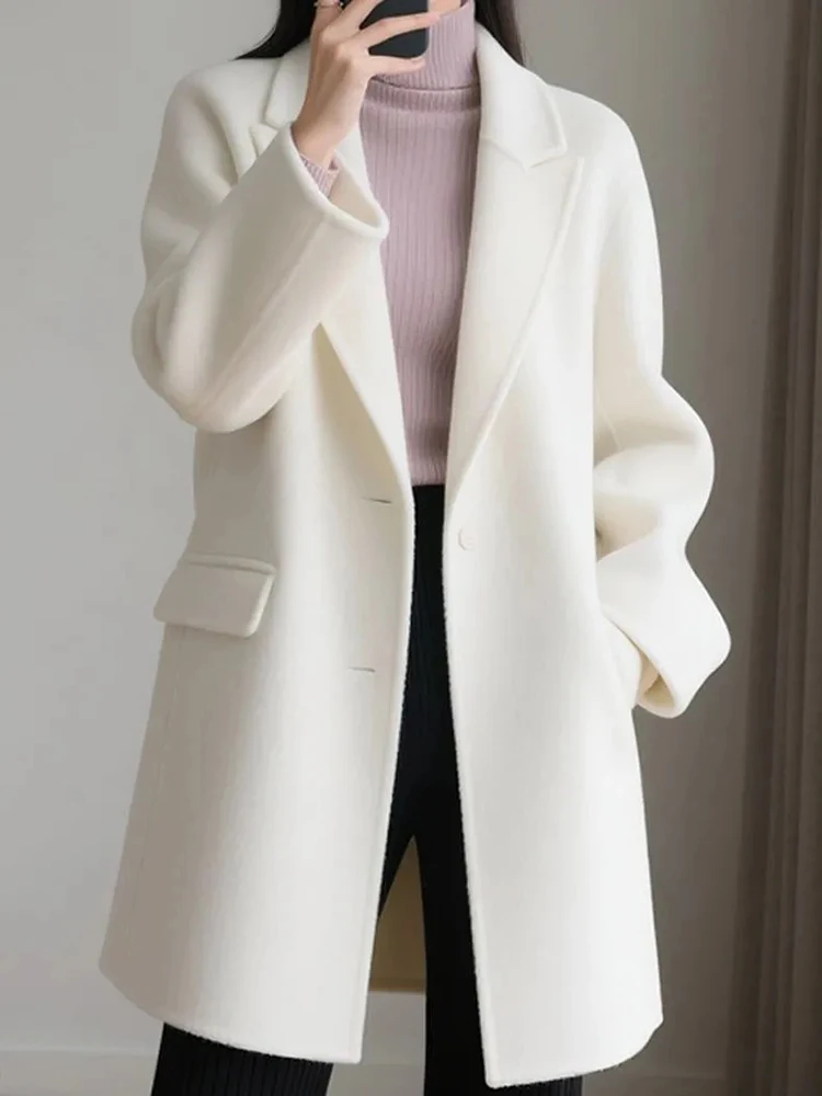 Woolen Trenchcoat Jacket Women's Overcoat 2026 Spring Autumn New Fashion High-End Loose Single-Breasted Commuter Woolen Coat
