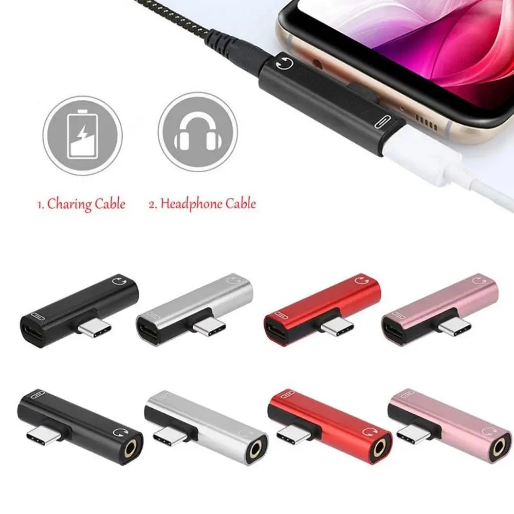 

Audio Cable 3.5mm Jack 2 In 1 Earphone Adapter Audio Adapter Audio Headphone Adapter USB Type C Adapter USB-C Charging Adapter
