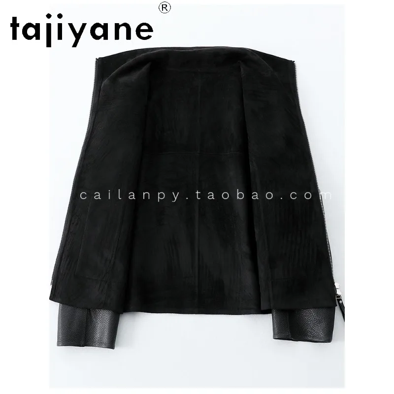 TAJIYANE Top Layer Litchi Grain Goatskin Outerwear Genuine Leather Jacket Women Short Jackets Black Leather Coat 2026 Chaqueta