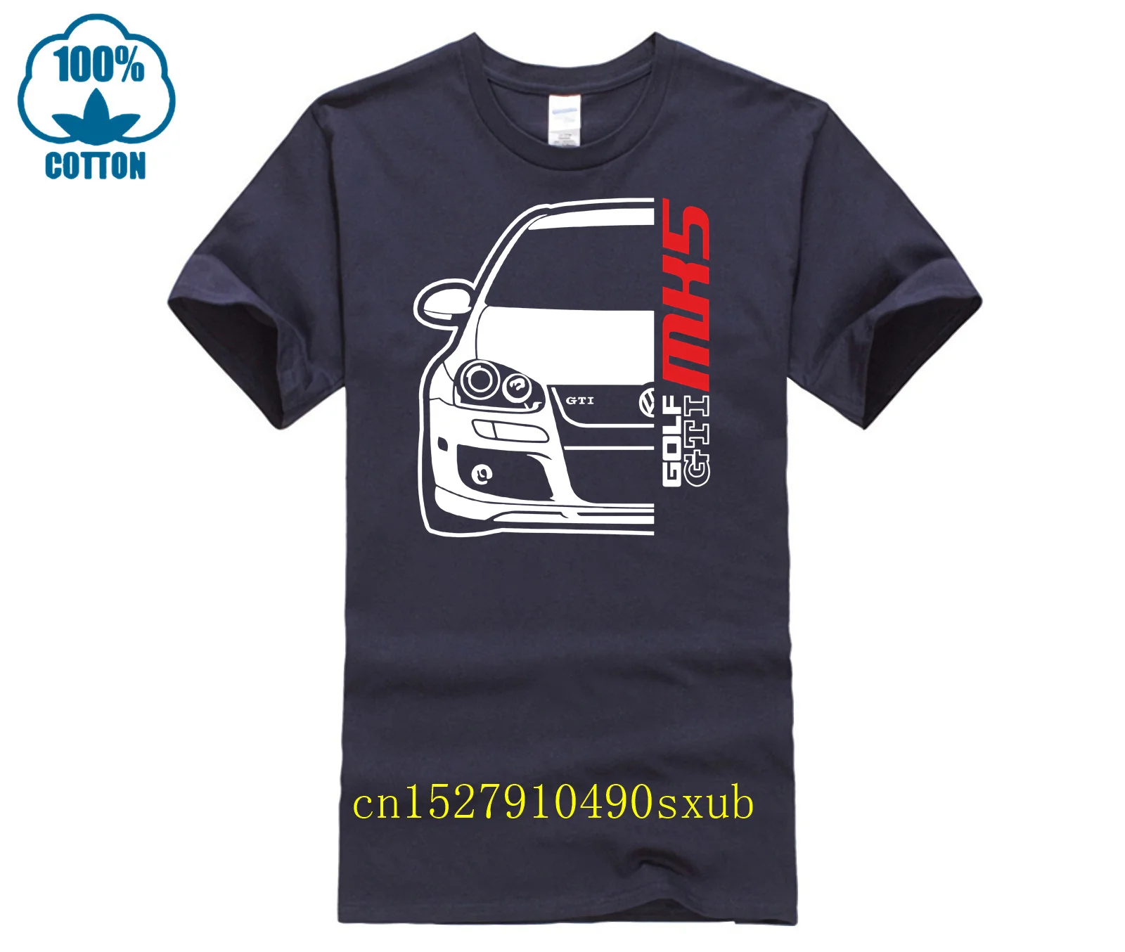 GTI MK5 Car Black T-Shirt 100% Cotton S-4XL