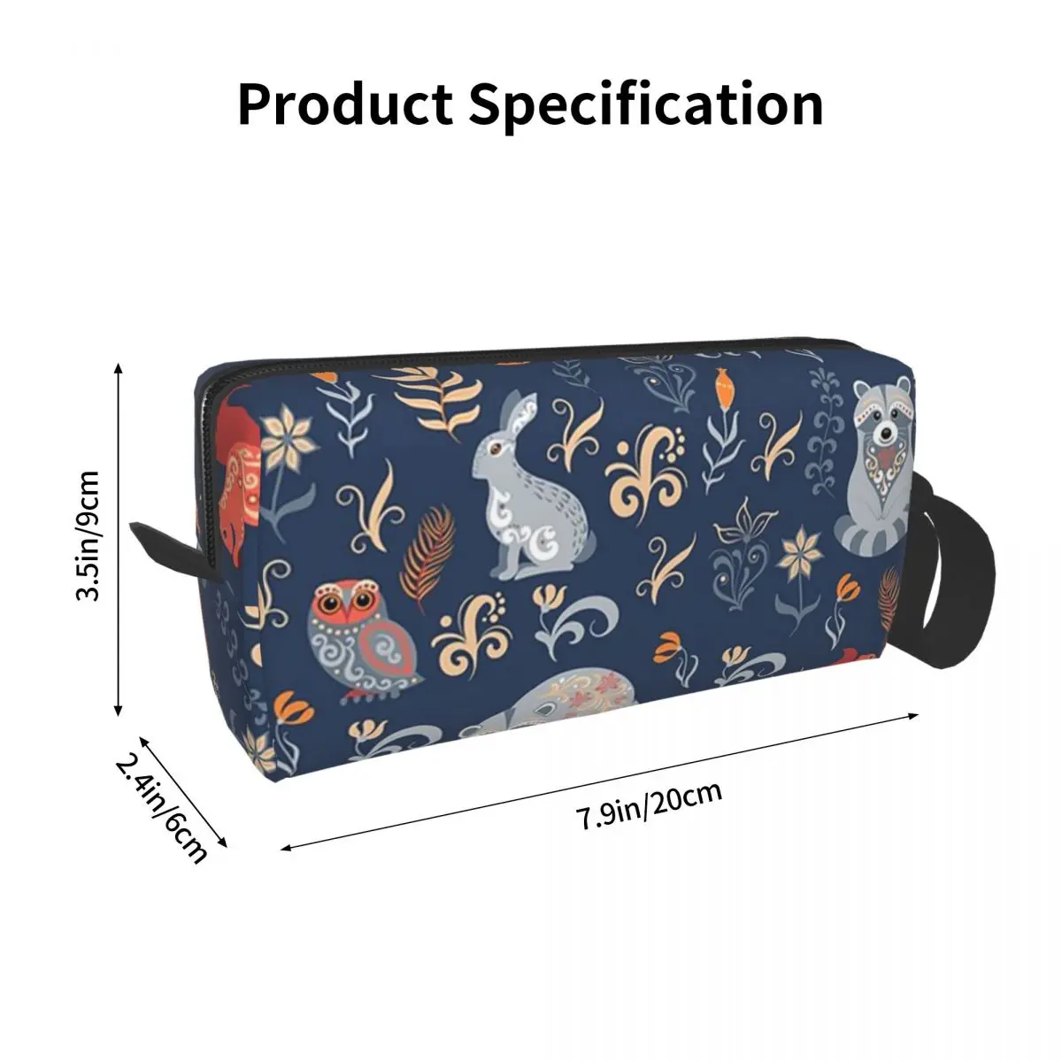 Fairy-tale Forest Fox,bear,owls,rabbits Makeup Bag Cosmetic Dopp Kit Toiletry Cosmetic Bag for Women Beauty Travel Pencil Case