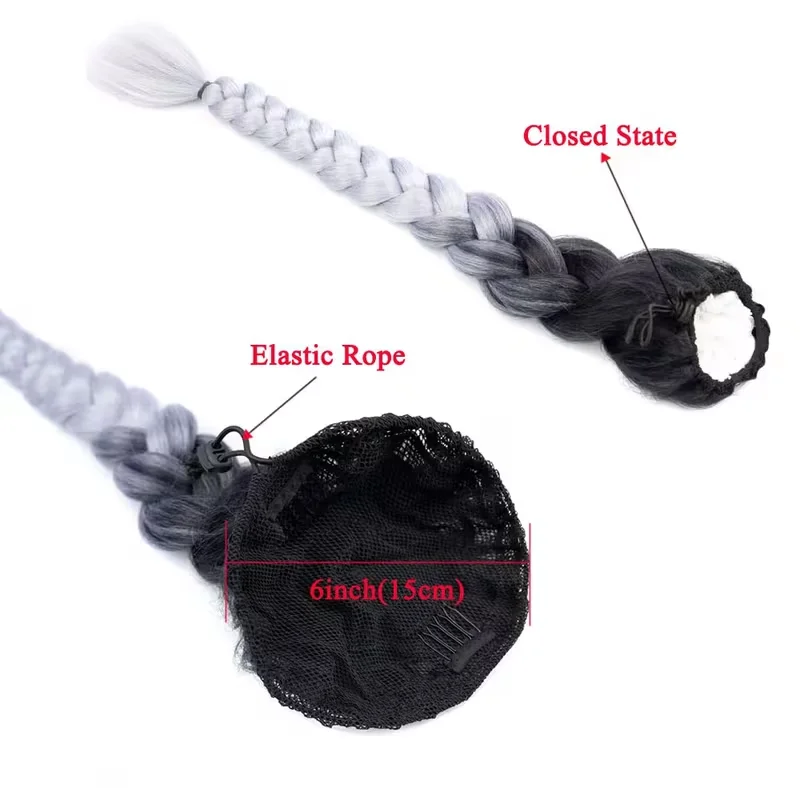 Drawstring Synthetic Braid Ponytail Wig with Braids Suitable for Daily Life Designed to Add Volume And Length for Women