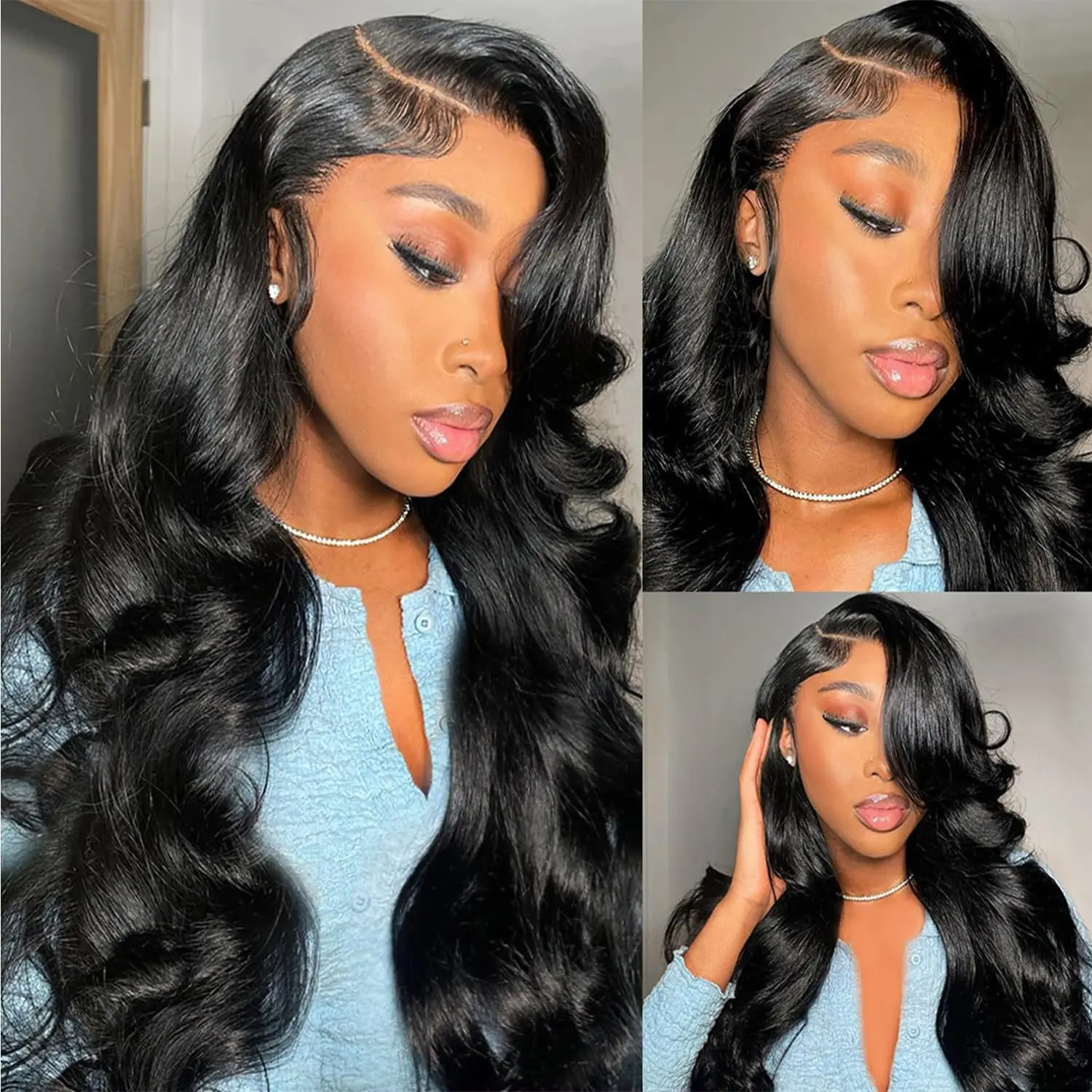 

26 Inch 13x4 Body Wave Lace Front Wigs Human Hair HD Transparent Lace Frontal Wigs Human Hair 180% Density Natural Hairline
