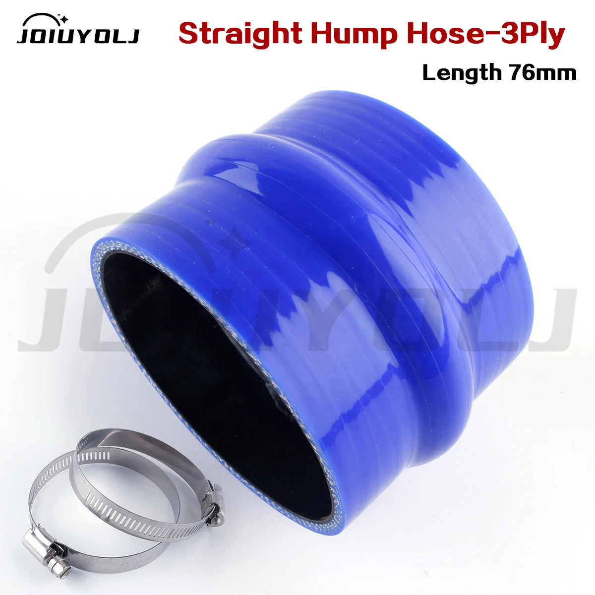 Blue 3Ply 76mm Length Straight Hump Silicone Coolant Intercooler Hose ID 38 51 54 58 60 64 68 70 76 80 83 89 95 102mm 2 Clamps