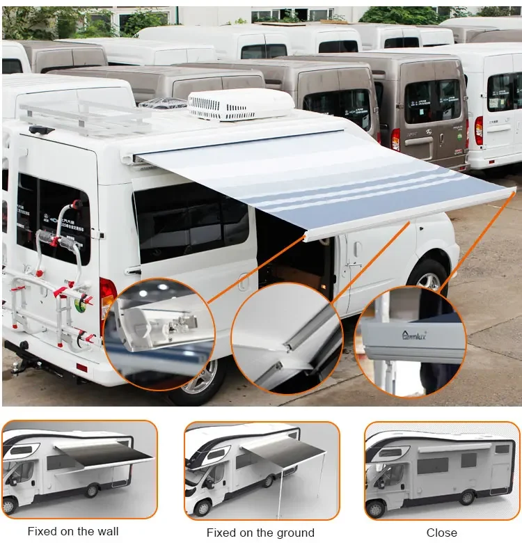 Good quality full cassette outdoor van camper rv motorhome box awning caravan