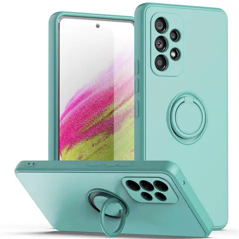 Ring Holder Magnetic Cases For Samsung Galaxy A53 A13 A52s 5G A22 A51 A71 A12 A50 A32 A33 A42 A10 A72 Liquid Silicone Cover