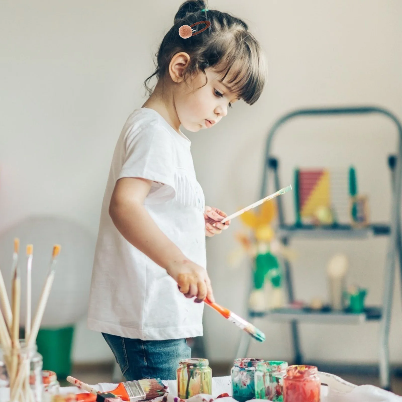 

20Pcs Children Snap Hair Clips Flower Print Assorted Colors Soft Fabric Covered Hairpins for Toddler Girls Kids Hair Accessories