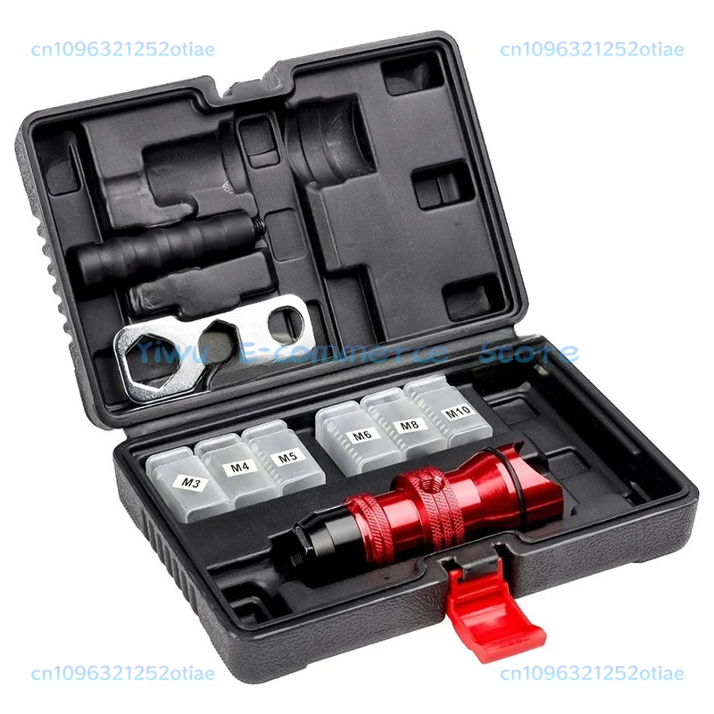 Household M3 M4 M5 M6 M8 M10 Electric Rivet Nut Gun Adapter, Insert Nut Riveting Tools, Tool Box, High Quality Rivet Nut Nailer