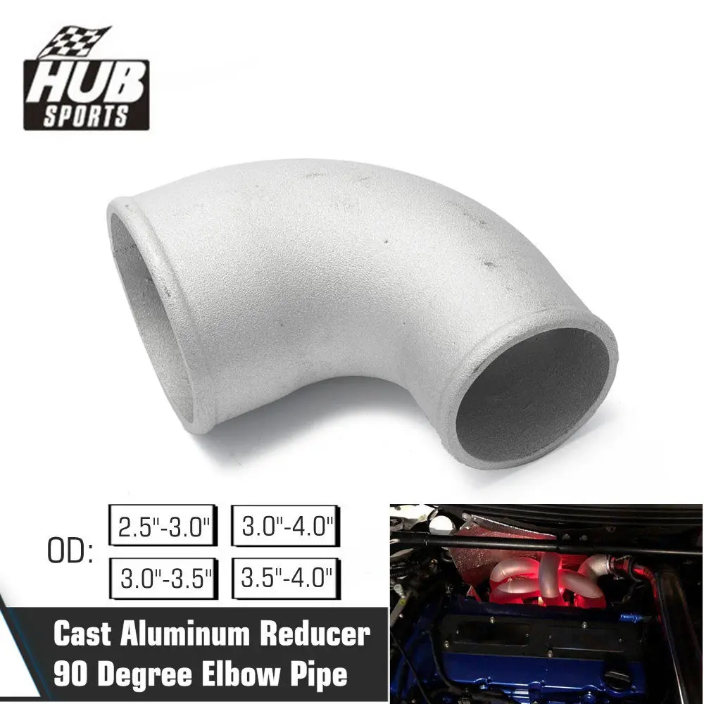 HUB Sports Cast Turbo Aluminium 90 Degree Reducer Elbow Pipe Universal For Turbocharger Air Intake And Cold System