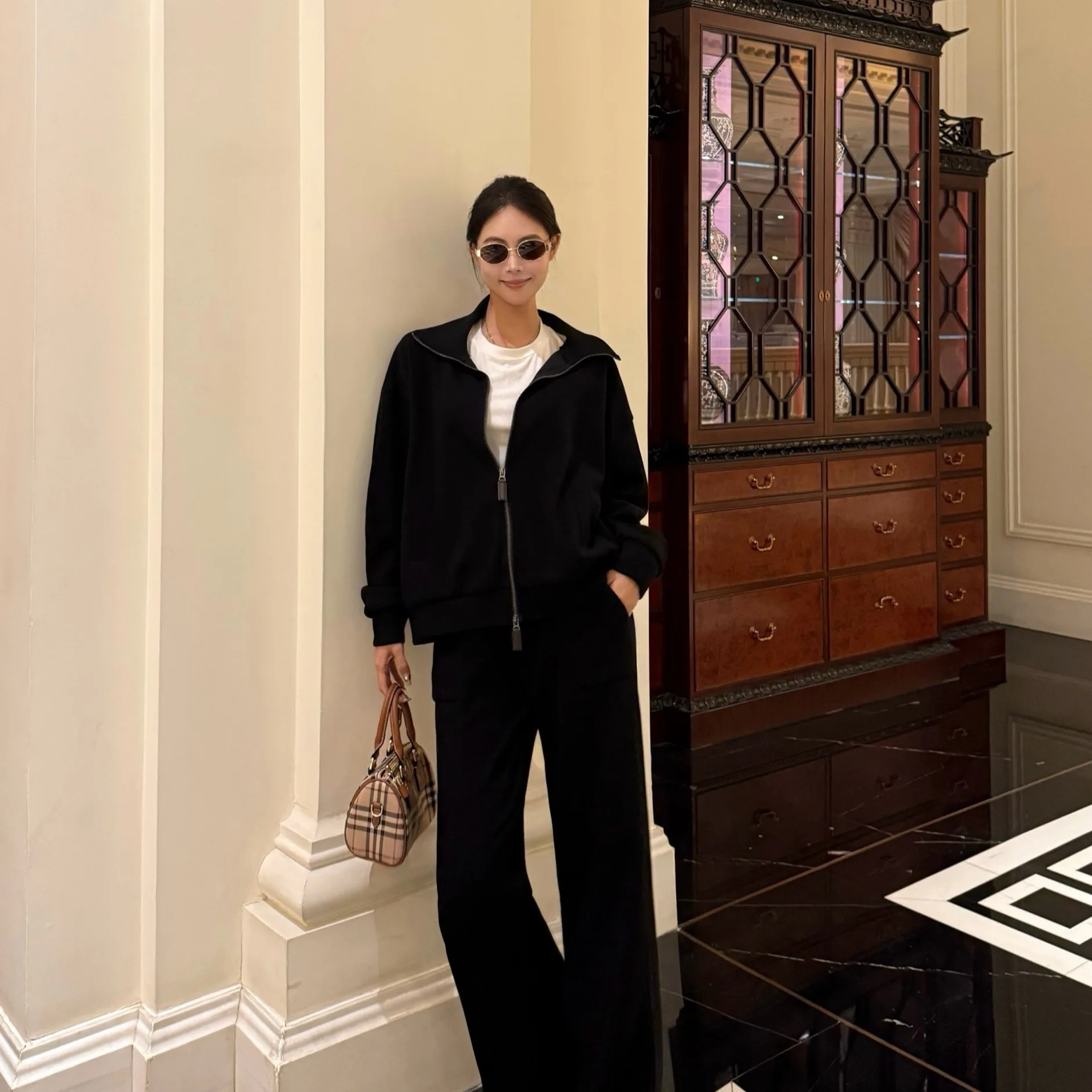 Autumn Winter Thiened Soft Comfortable Women's Outerwear Loose Wide Leg Pants Set Chic Casual Loose Fit Two Piece Suit