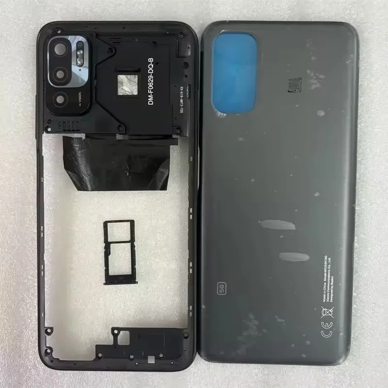 Kompletna obudowa z tylną klapką baterii + środkowa ramka + przyciski głośności + obiektyw aparatu + tacka SIM do Xiaomi Redmi Note 10 5G M2103K19 — zdjęcie produktu 3