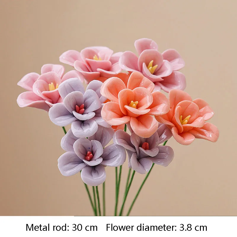 5 Stück Wildblumen Hochtemperaturbeständige Handgefertigte Keramik-Simulationsblumen Ewige Blumen für Geschenke und Heimdekoration – Detail 13