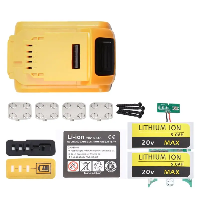 

Комплекты A76X-CB200 18 В для Dewei 18 В 18650, комплект литиевых батарей для электроинструмента, включая плату, совместимая с оригинальными зарядными устройствами