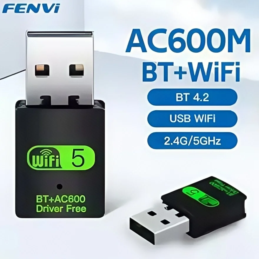 

600Mbps Dual Band USB WiFi Bluetooth Adapter - 2.4GHz/5.8GHz Wireless Dongle with RTL8821CU Chip for PC/Laptop/Desktop