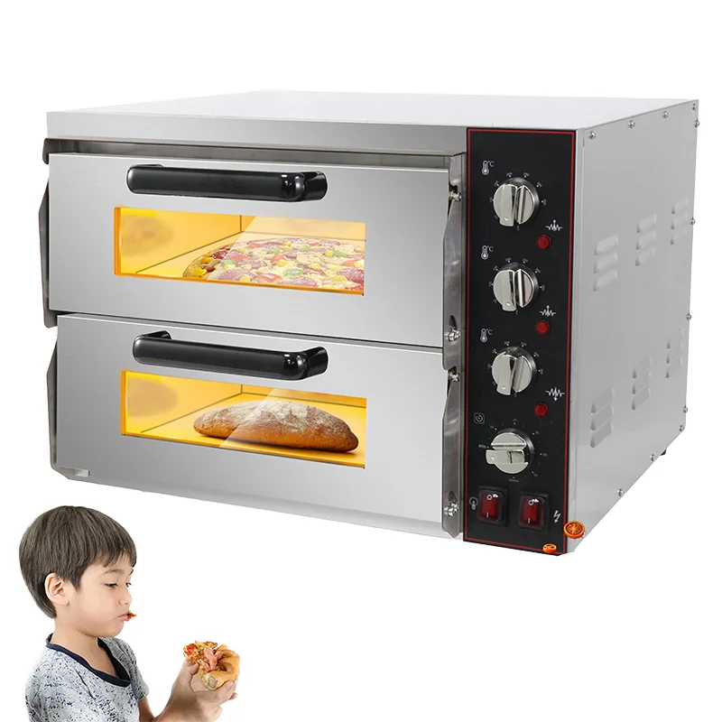 

Professional 2 Deck Electric Pizza Oven with Commercial Bakery Equipment for Sale