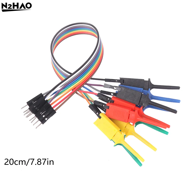 الملونة 20 سنتيمتر عالية الكفاءة اختبار هوك كليب المنطق محلل كابل القابض التحقيق اختبار المشبك عدة لرقائق دبابيس ربط اختبار