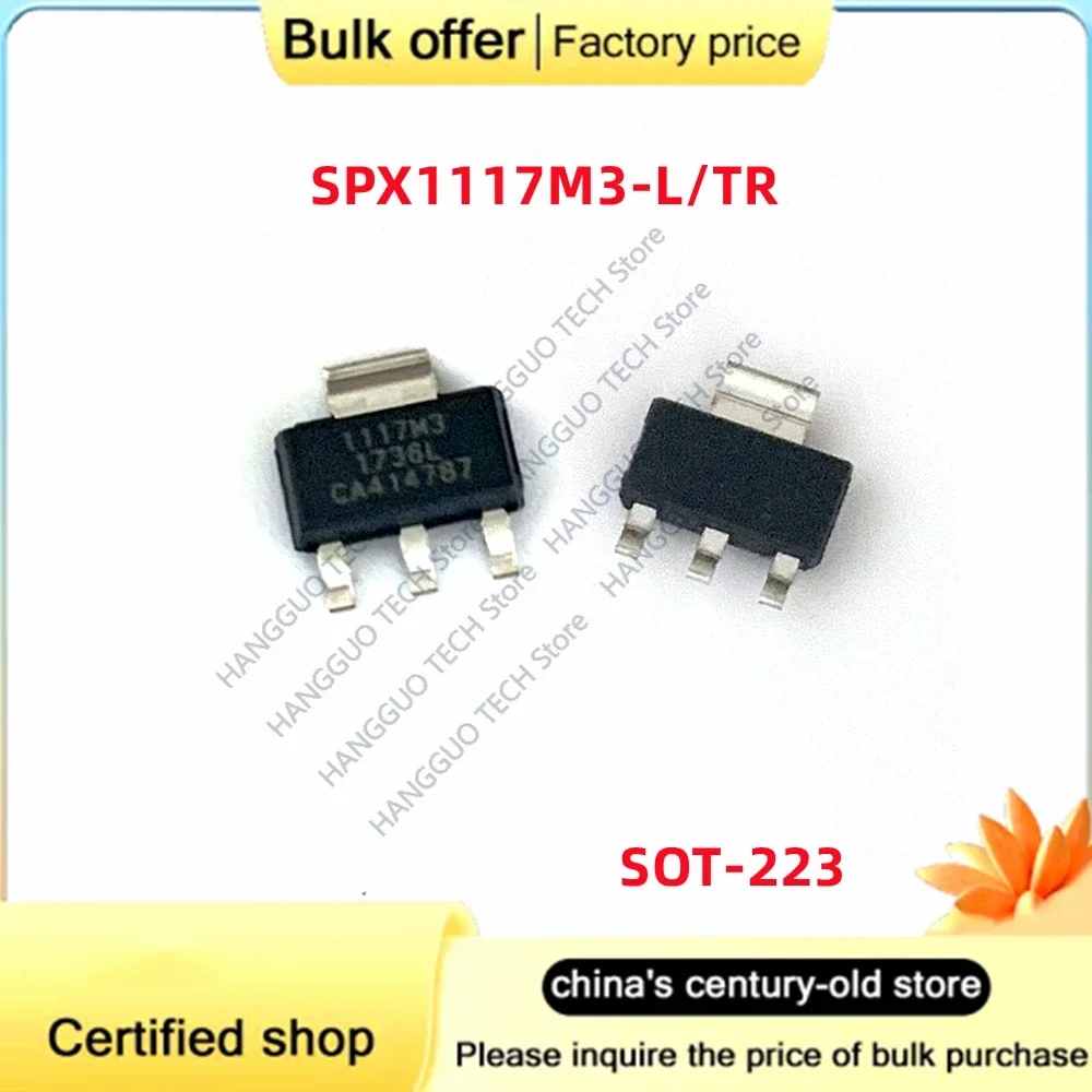 

10PCS/Lot Original voltage regulator chip SPX1117M3-L/TR 1117M3 SOT-223 Chip In Stock