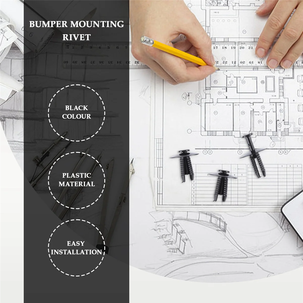 برشام تثبيت مصد بلاستيكي ، مشبك تشذيب الجسم ، BMW E30 ، E36 ، E46 ، E39 ، E38 ، 30