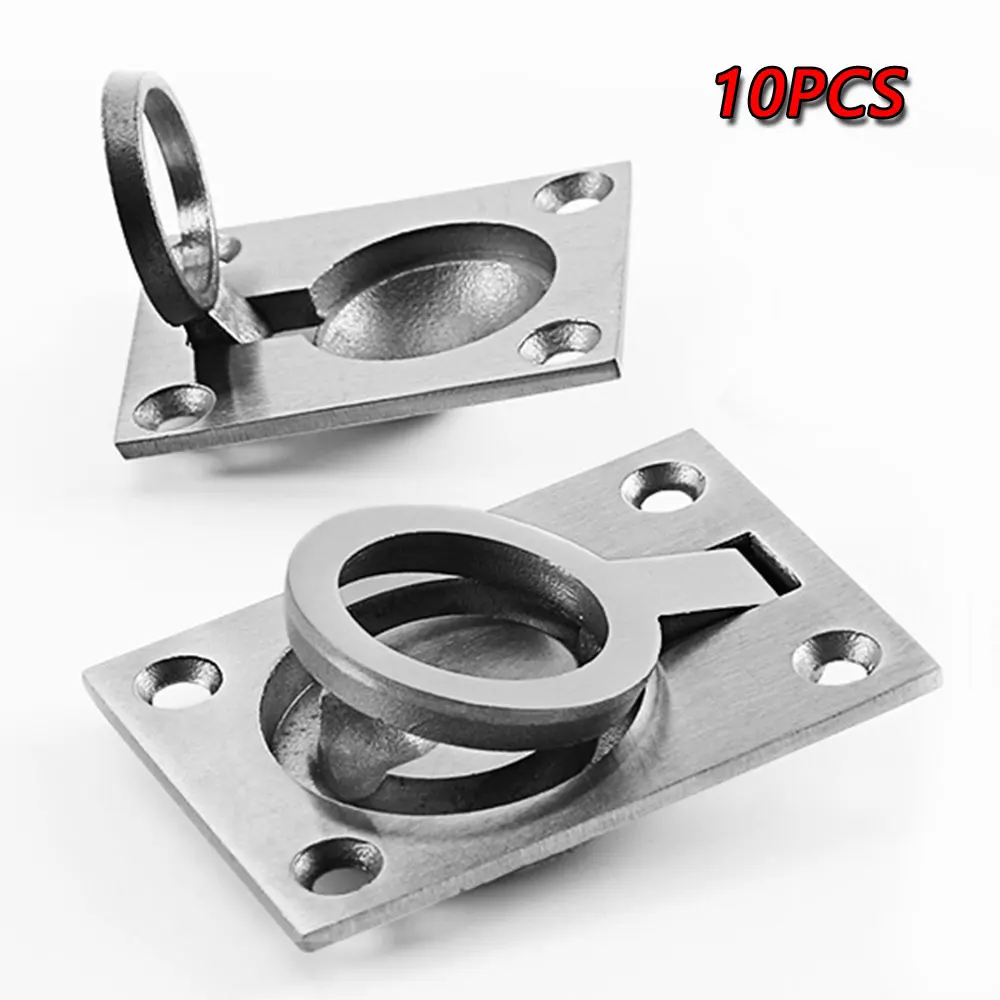 

Wholesale Stainless Steel Hardware Boat Marine Flush Mount Ring Handle Pull Cabin Deck Cover Hatch Locker Lift 2.5x1.8'