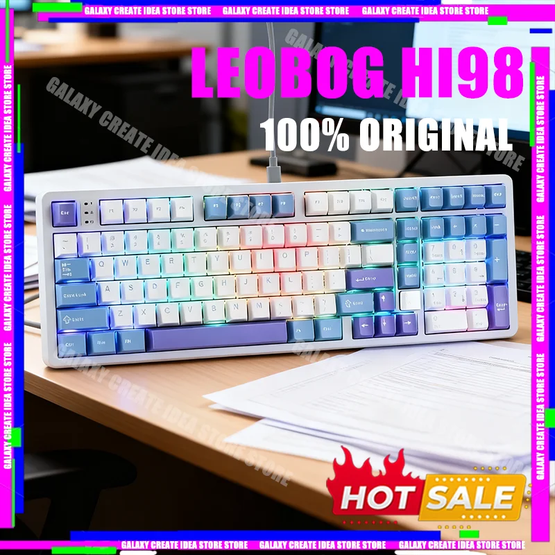 

Leobog Hi98 Mechanical Keyboard Wired Aluminum Gaming Keyboard 101keys Gasket Structure Hot-Swap E-Sports Game Keyboards for Pc