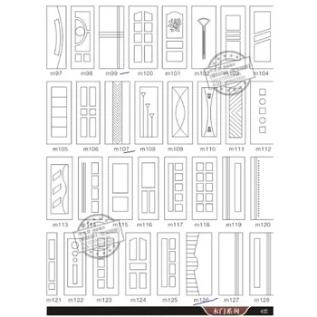 192ชิ้นตกแต่งประตูการออกแบบเวกเตอร์ DXF กำไร CDR สำหรับตัด Cnc แกะสลัก
