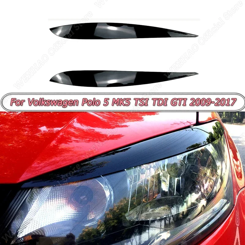 

Автомобильная фара для Volkswagen Polo 5 MK5 TSI TDI GTI 2009-2017, блестящая, черная, АБС