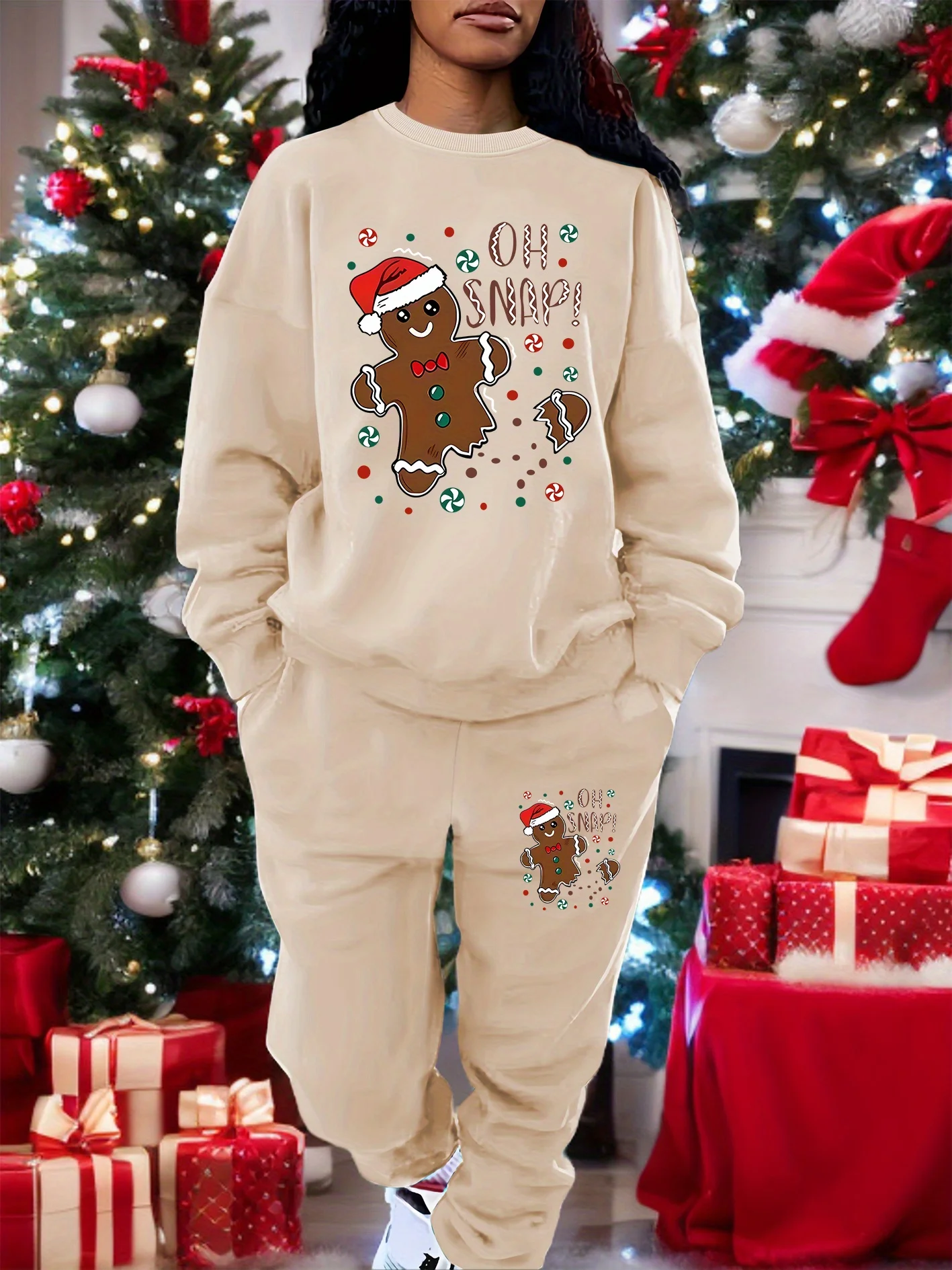 Street Fashion Winter - Setelan 2 potong dengan motif cetak