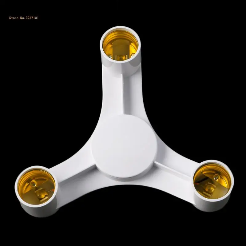 3 In 1 E27 To 3E27 Base Socket Splitter LED Light Lamp Bulb Adapter Holder White Dropship