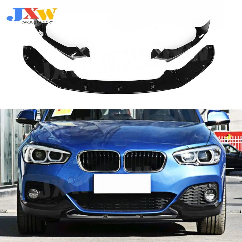 

ABS 4Pcs Car Front Bumper Lip Chin Spoiler Splitters Flaps Apron For BMW 1 Series F20 M Sport 2017-2019