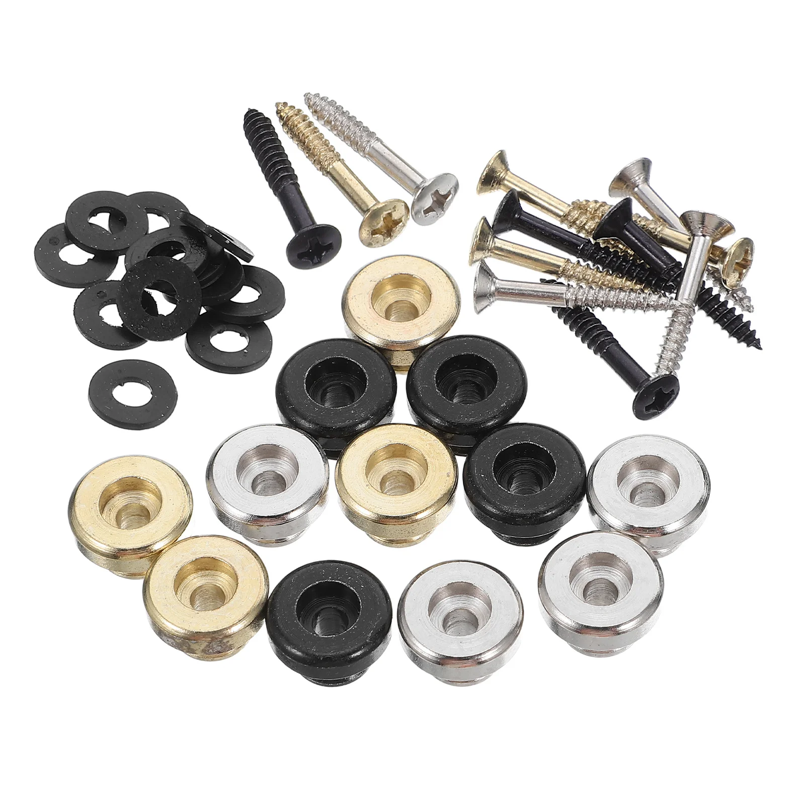 

12Pcs Guitar Strap Lock Buttons Mushroom Installation Durable Metal for Acoustic Electric Bass Guitar Accessories