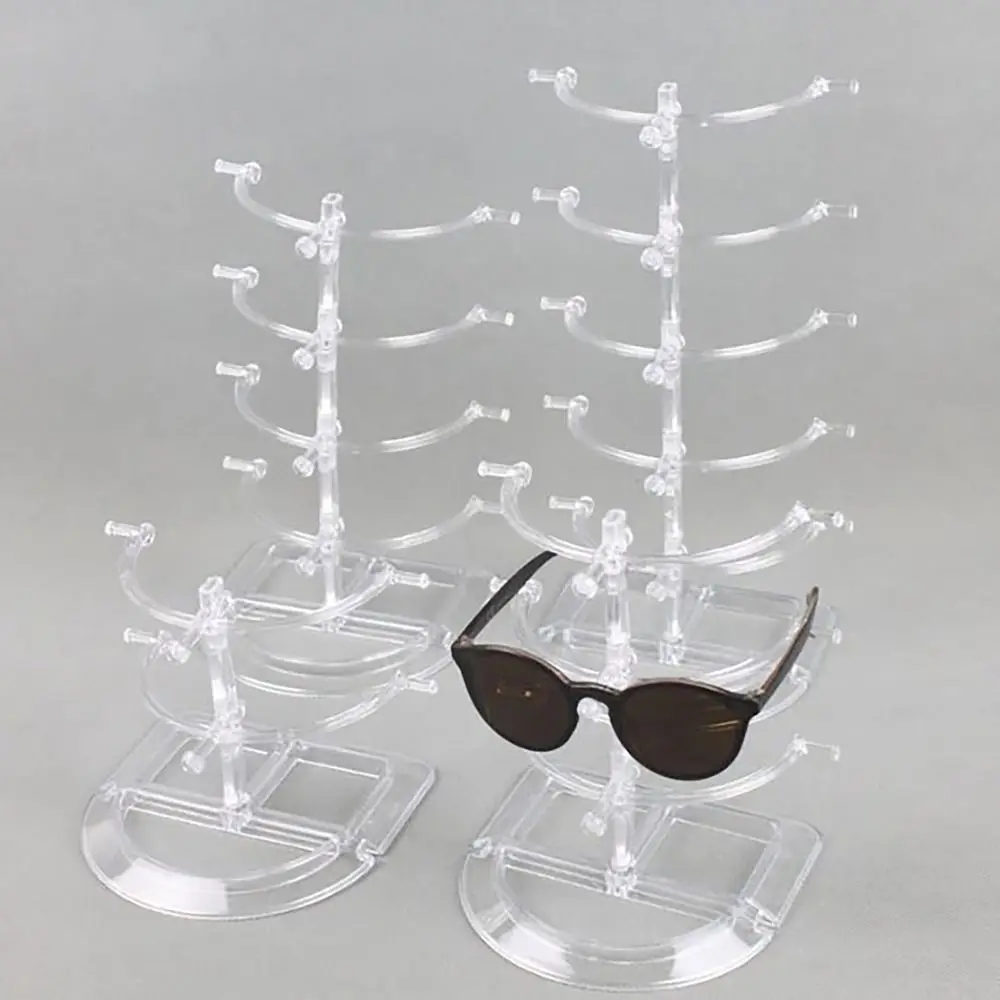 

Space Saving Eyeglasses Display Stands Plastic Multiple Layers Glasses Shelf Holder Home Organizer Transparent Exhibition Frame