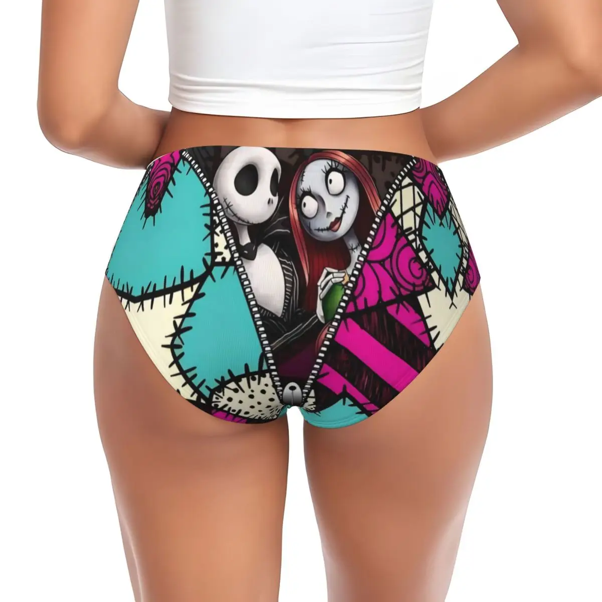 Benutzerdefinierte The Nightmare Before Halloween Jack Skellington Cartoon Slips Unterwäsche Damen Bequeme Stretchhöschen