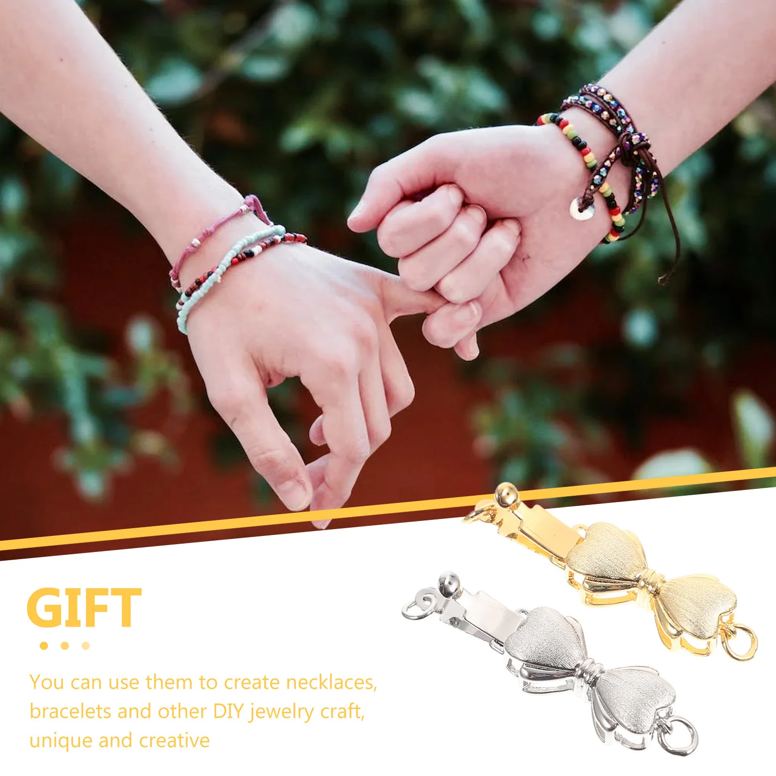 2Pcs Pearl Necklace Clasp Comfortable to Wear Metal Jewelry Clasp for Necklace Bracelet DIY Decorative Bracelet Clasps