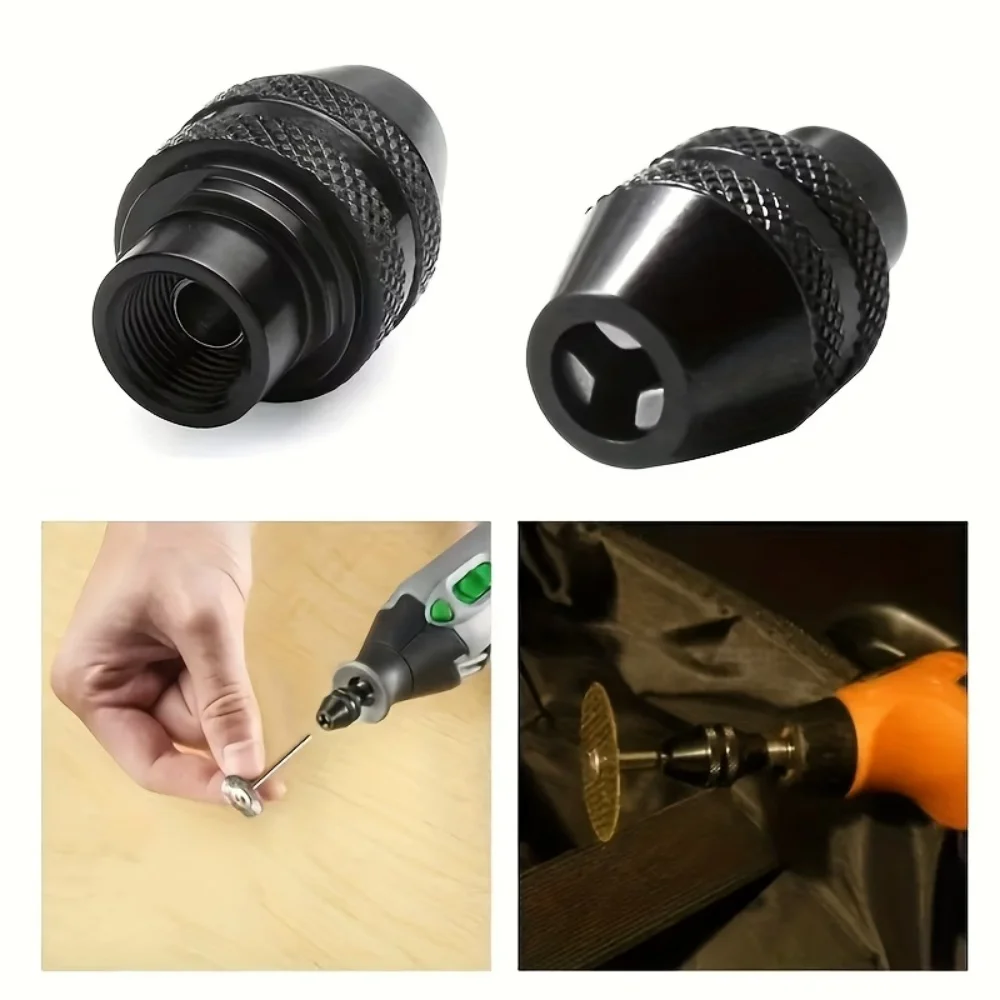 2-Piece Set of Three-Jaw Drill Chucks for Rotary Tools and Electric Grinders, Metal Construction Suitable for Multi-Purpose Tool Accessories for Wood, Metal, Plastic, and Composite Materials, Durable  image 5
