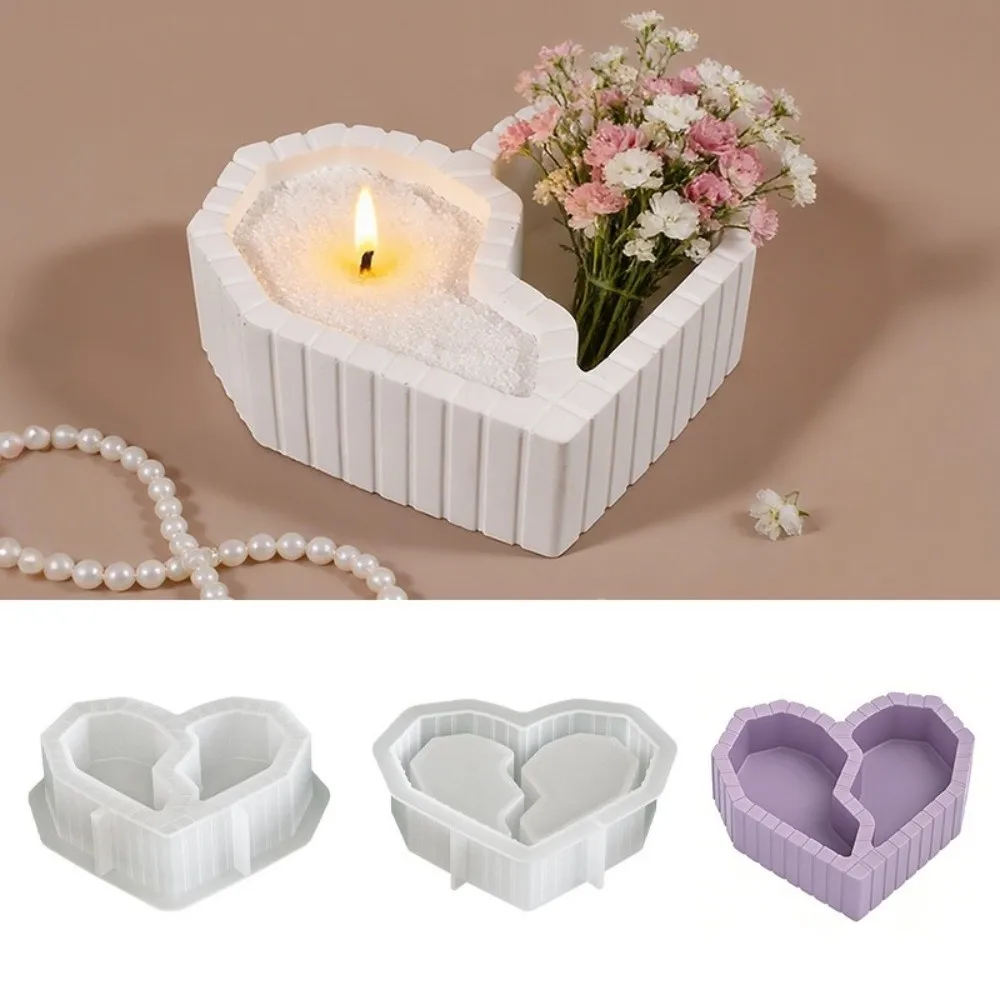 

Unique Two Grid Candlestick Mold Creative Soft DIY Silicone Mold Easy To Use Odorless Candle Cup Molds Desktop Decoration