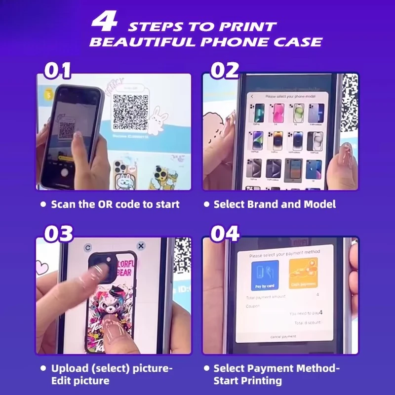 آلة بيع طباعة حالة الهاتف الأوتوماتيكية بالكامل ذات الخدمة الذاتية الذكية المصنوعة في الصين