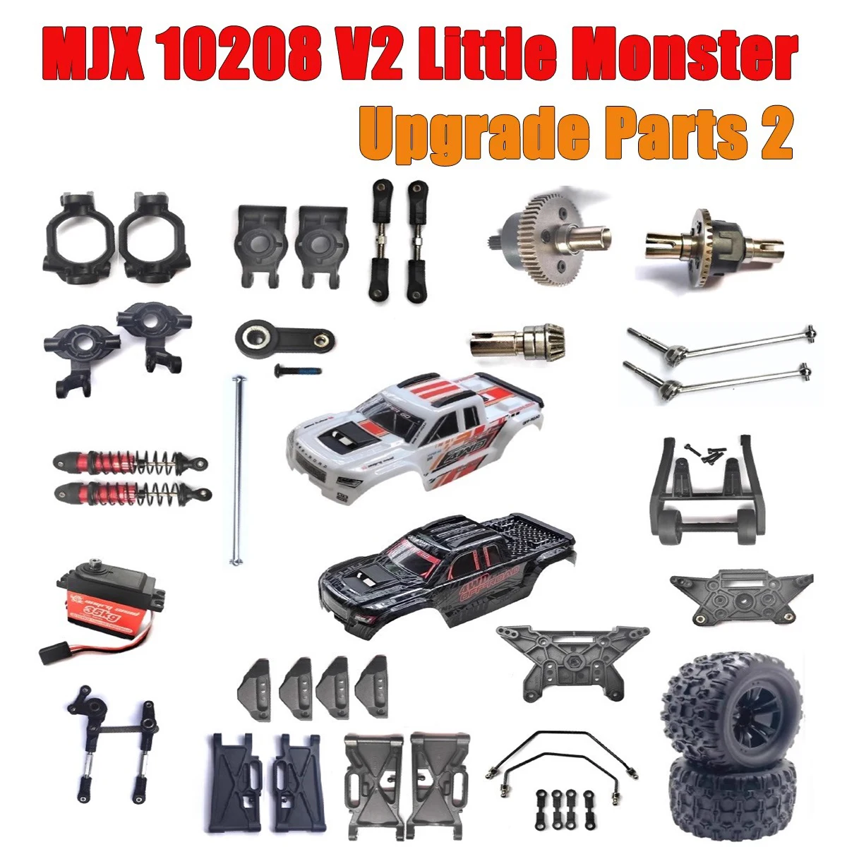 MJX 10208 V2 Little Monster RC Car Upgrade Parts Brushless Remote Control Vehicle Off-road Vehicle Vulnerable Parts 2