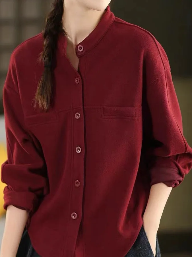 レトロカマーレ女性のコートラウンドネルーズフィットカジュアルスレ秋冬新着エレトップクオリ綿素材