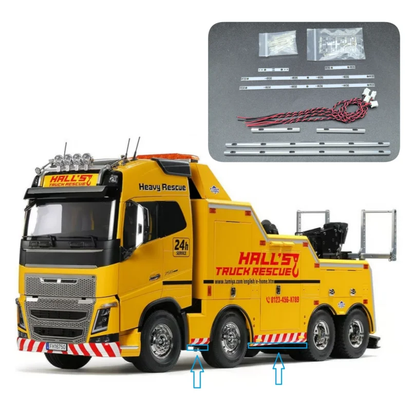 

LED Side Bottom Light for Tamiya 1/14 RC Rescue Truck Volvo 56362 RC Wrecker Bottom Lamp Bar 1/14 Heavy Rescue Truck DIY Parts