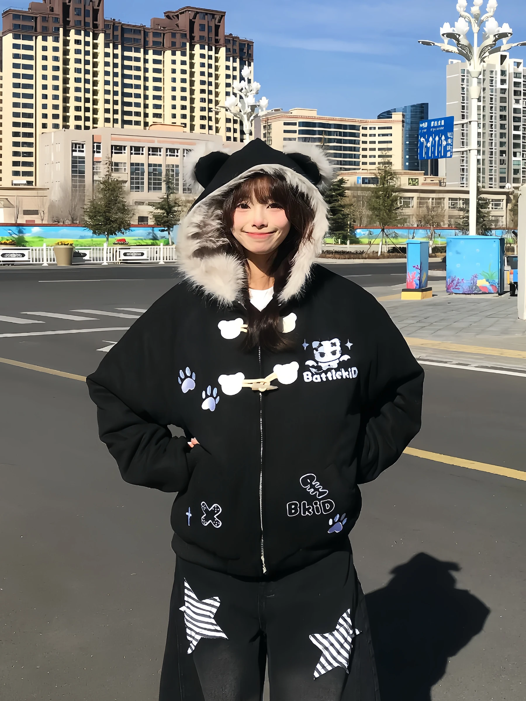 

Мужская хлопковая куртка Tagkita с капюшоном и вышивкой, зимняя теплая повседневная уличная куртка свободного кроя на молнии