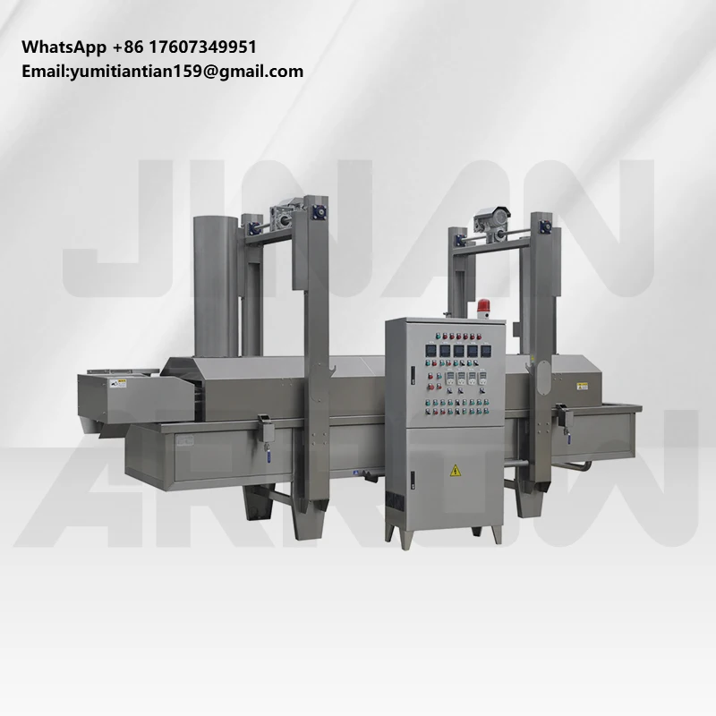 Industrial Continuous Automatic Deep Frying Machine for Snacks Breaded Shrimp/Fish Fillet Processing Line Onion Fryer