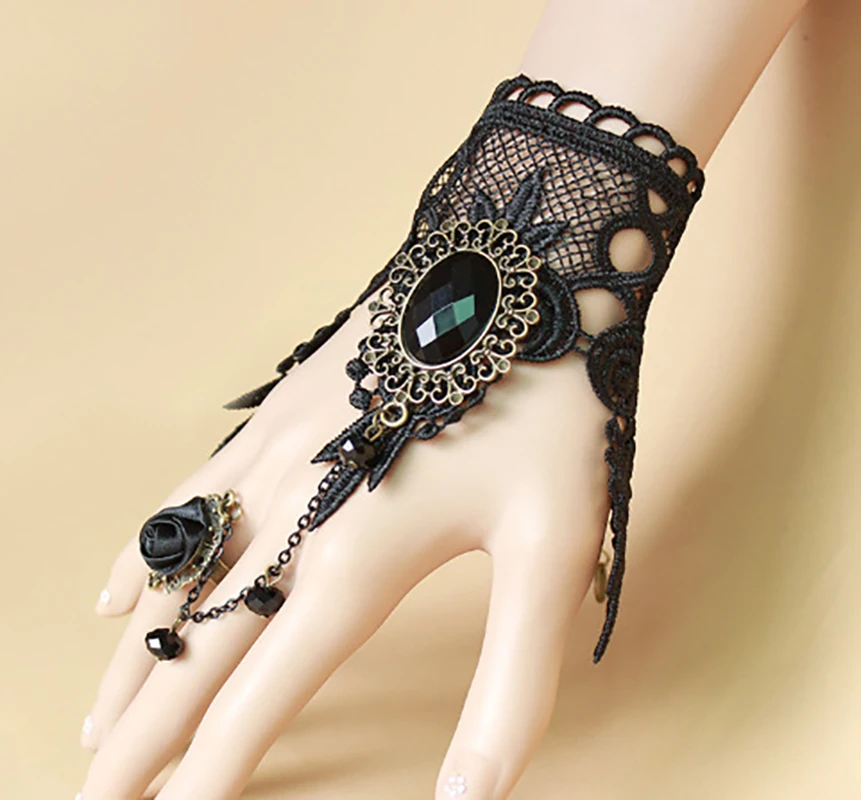 Women's Vintage Steampunk Gloves Wrist Cuff Gear Girls Victorian Bracelets Costume A Bracelet Jewelry Accessories Lace Handwear