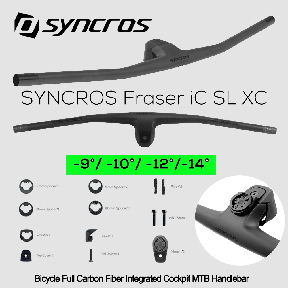 SYNCROS T1000 Carbon Fiber Integrated Cockpit MTB Handlebar Sparks Frame FRASER IC SL XC for Sparks Frame -9/-10/-12/-14 Degree